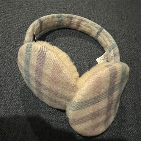 burberry plaid earmuffs|Adorable Ivory earmuffs from Burberry in plaid with .